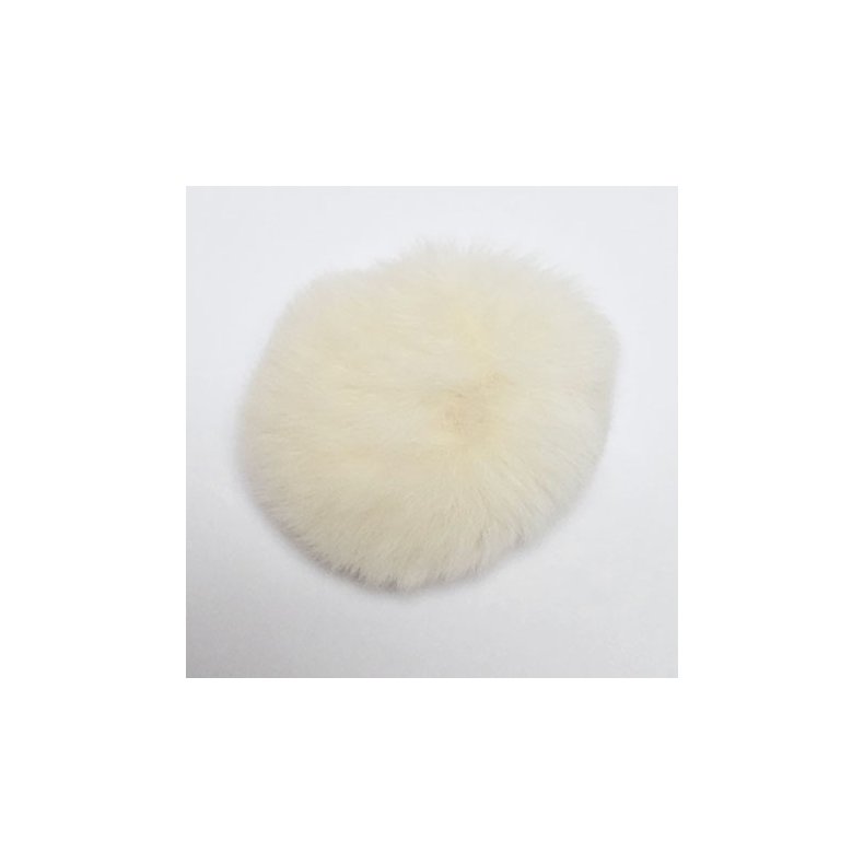 Pompon -  gte Kaninhr pompon - Lys Beige 60 mm