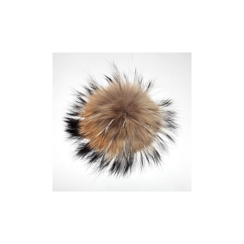 Pompon/kvast - gte Vaskebjrn pompon - Natur 120 mm