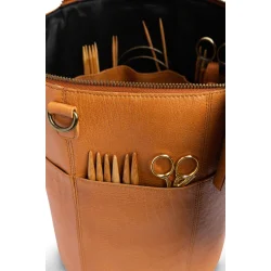 Strikketaske - Strikkeopbevaring Muud Lder Taske Fv Cognac - Saturn XL QB-2530R9