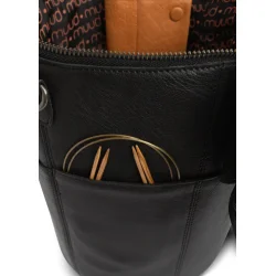 Strikketaske - Strikkeopbevaring Muud Lder Taske Fv Sort - Saturn XL QB-2530R9