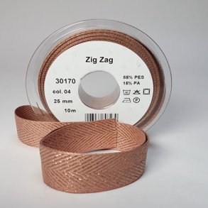 Fiskbens Lurex Band 25 mm Dekorationsband Koppar Fv 04