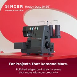 Singer Heavy Duty HD0465 overlock � 13 s�mme og 2, 3 eller 4 tr�de