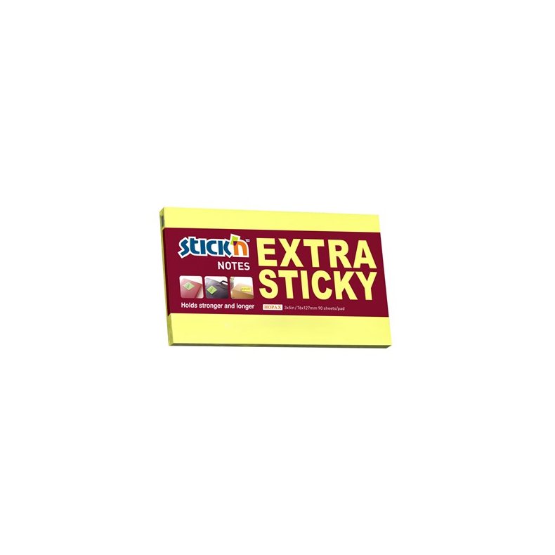 Notes StickN Extra Sticky gul - 76 x 127 mm