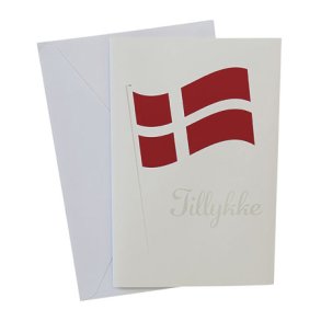 Grattis kort med DK-flagga - 253181