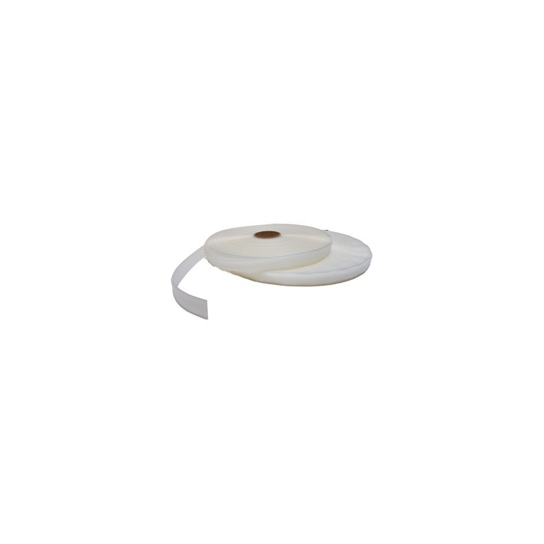 Tilbageholdenhed dybde brydning Velcrobånd - Burrebånd - 20 mm hvid uden klæb på tilbud