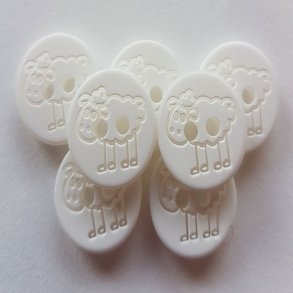 Plastknapp med fr - Vit 1 st 15 mm - 18345