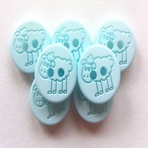 Plastknapp med fr - Ljusbl 1 st 15 mm - 18345