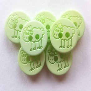 Plastknapp med fr - Ljusgrn 1 st 15 mm - 18345