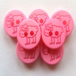 Plastknapp med fr - Rosa 1 st 15 mm 18345