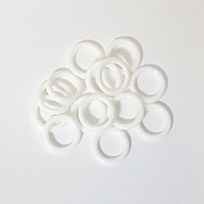 Gardinringe/Plastringe - Hvid 15 mm