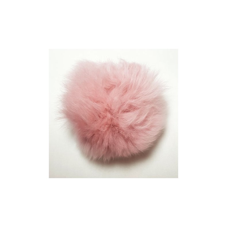 Pompon -  gte Kaninhr pompon - Gammel Rosa 60 mm