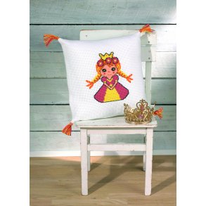 Broderi pude kit -Pude med prinsesse - 83 - 6370