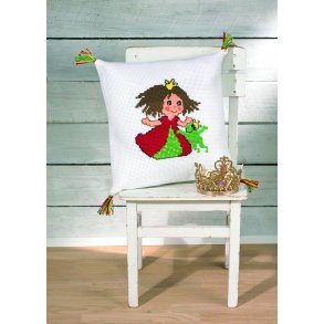 Broderi pude kit -Pude med prinsesse - 83 - 6371
