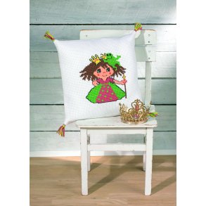 Broderi pude kit -Prinsesse med fr  - 83 - 6373