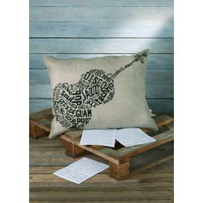 Broderikuddesats -Kudde med gitarr - 83 - 6403