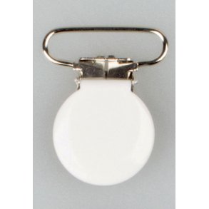 Hnhselclips - 25 mm Silver/Vit - 25-0001