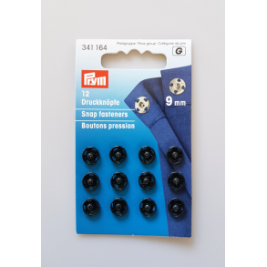 Tryckknapp -  metall 9 mm Svart 341164