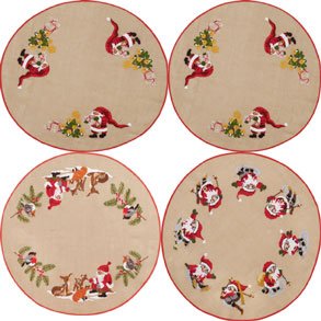 Påritad julgransmattor Broderi kit