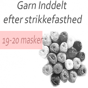 Garn til 19-20 masker i strikkefasthed