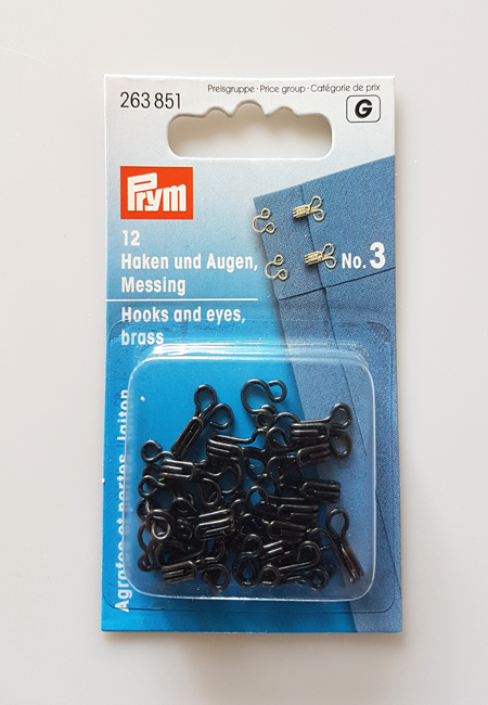 Hægte m/øje - Sort metal